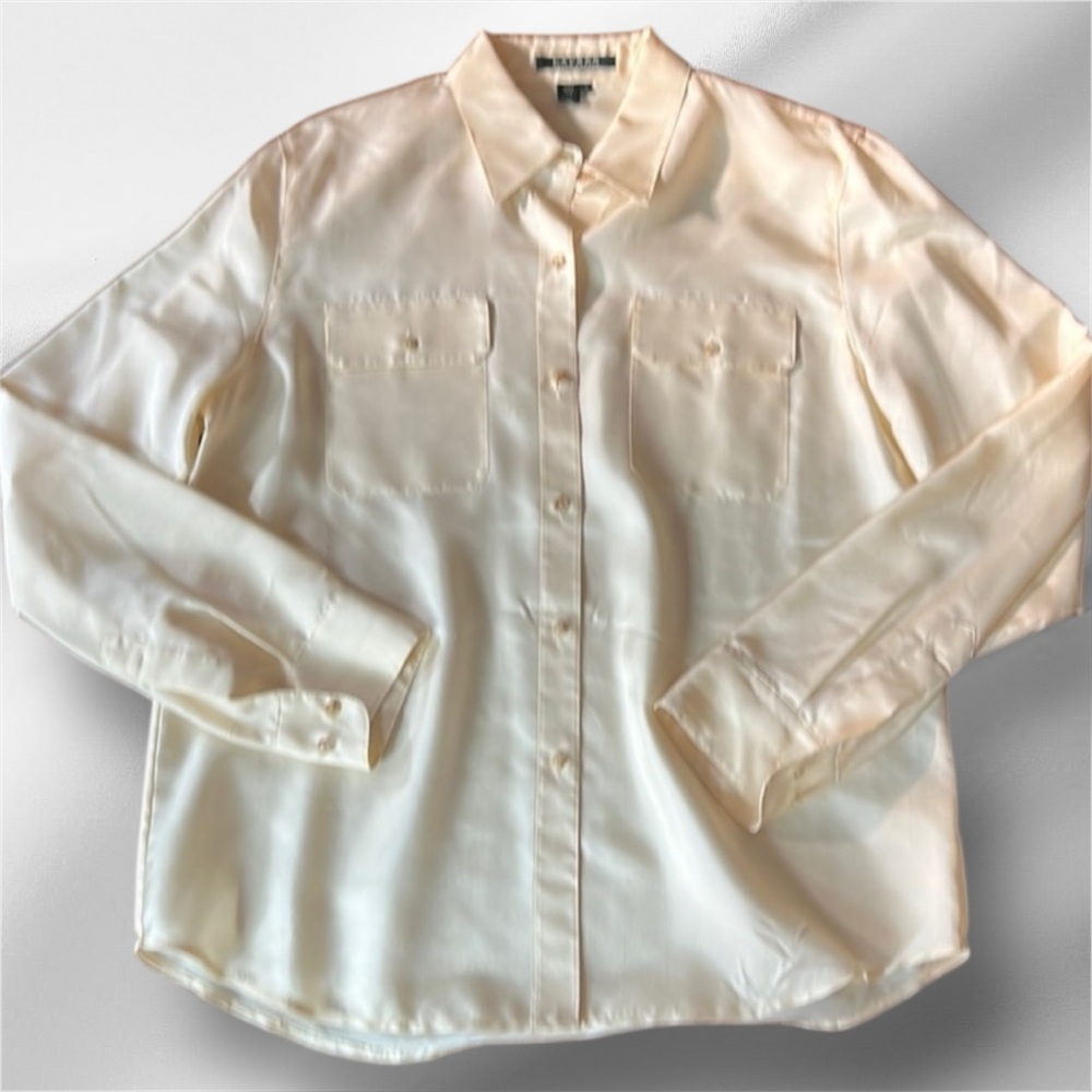 💥VINTAGE💥 Lauren by Ralph Lauren Silk Shirt Medium